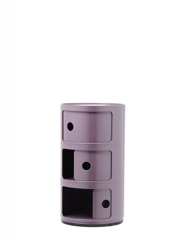Kartell Componibili Purple 3 skuffer Lilla Nattbord Bord