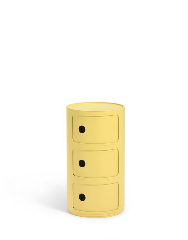 Kartell Componibili Bio Yellow, Gul 3 skuffer Nattbord Bord