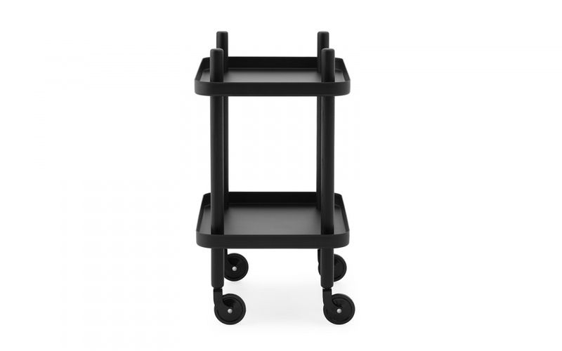Normann Copenhagen Block Table, Black Black, Svart svart Bord sidebord tralle