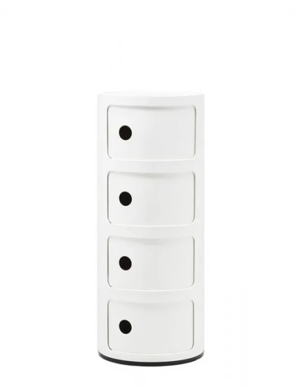 Kartell Componibili 4 skuffer White, Hvit Nattbord Bord