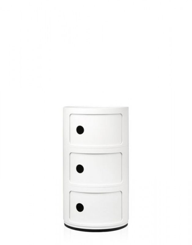 Kartell Componibili 3 skuffer White, Hvit Nattbord Bord