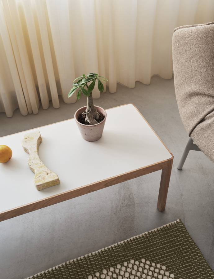 Muuto Workshop Coffee Table 120 x 43cm Oak Warm Grey Linoleum