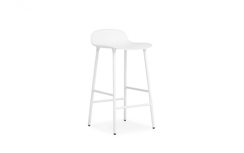 Normann Copenhagen 65cm Form Barstol,  White/White