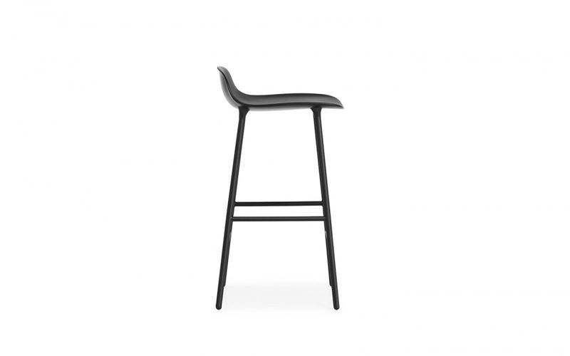 Normann Copenhagen 65 cm Form Barstol,  Black Svart Stålben