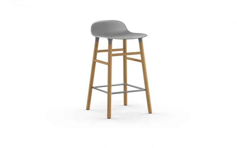 Normann Copenhagen 65cm Form Barstol, Grey/oak