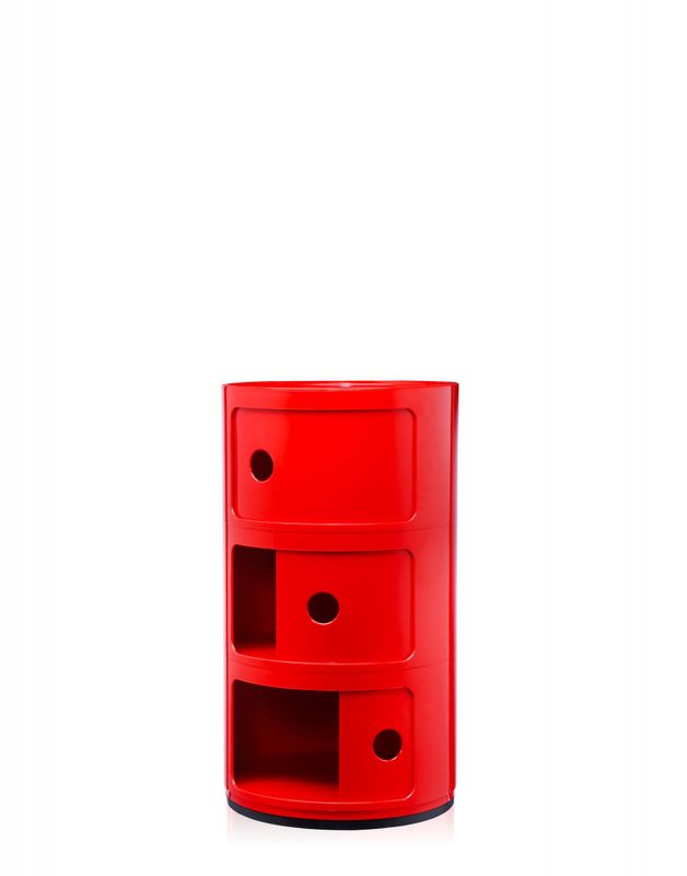 Kartell Componibili 3 skuffer Red, Rød Nattbord Bord