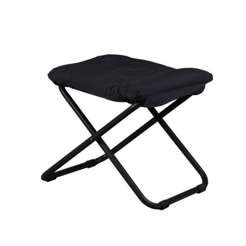 Fiam Chico Leather Black, sort aluminium fotskammel, krakk