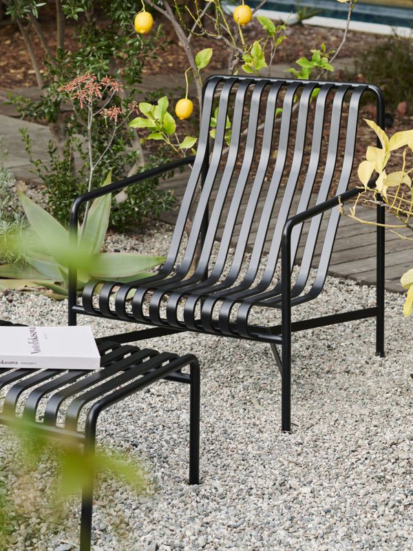 HAY Palissade Ottoman / sidebord, Anthracite utebord