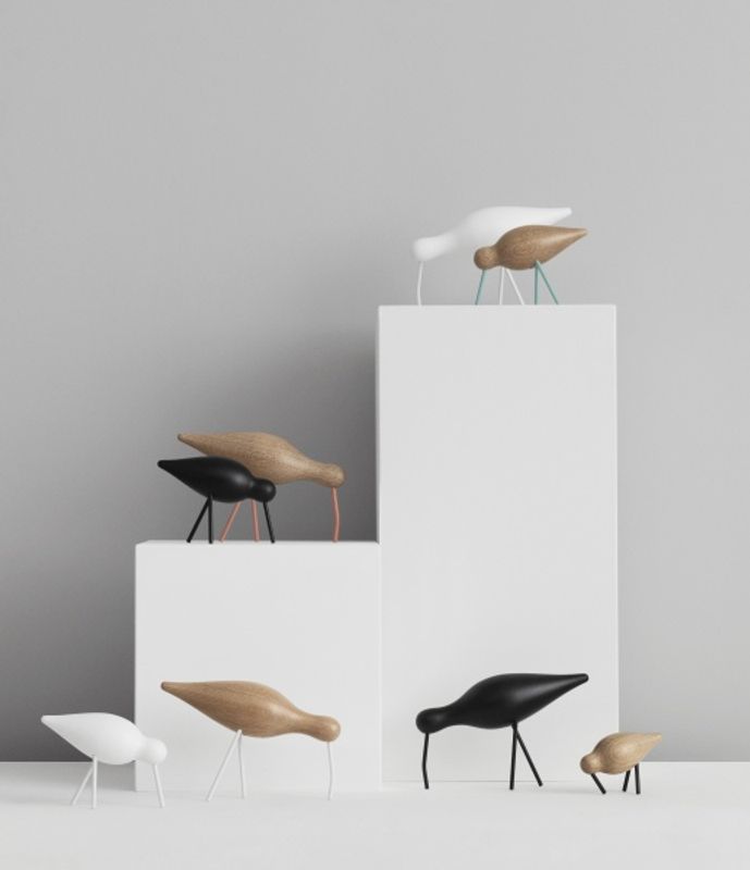 Normann Copenhagen Shorebird large, white/white, hvit/hvit fugl