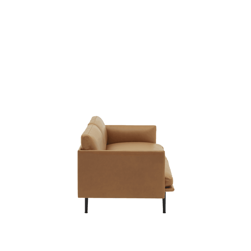 MUUTO Outline Sofa 3 seter, Refine leather cognac, Black