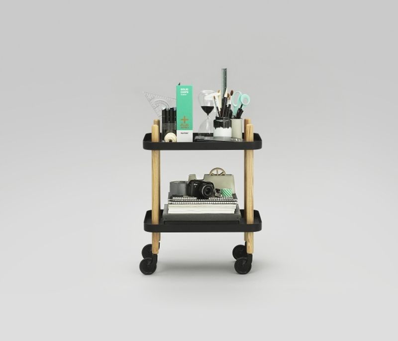 Normann Copenhagen Block Table, Black Svart Bord Sidebord tralle