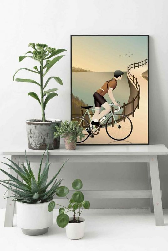VisseVasse Cycling in the hills plakat 50x70