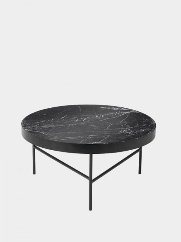 Ferm Living Marble Table Large Ø 70, Black Stuebord