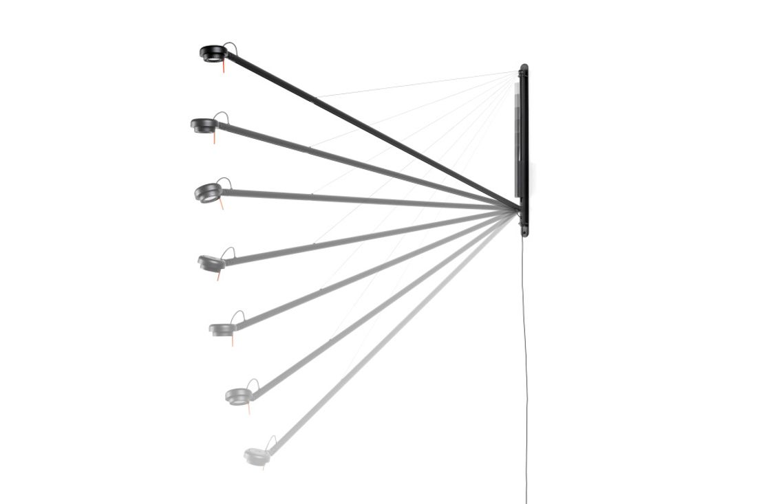 Hay Fifty-Fifty Wall Lamp Soft Black, Svart vegglampe