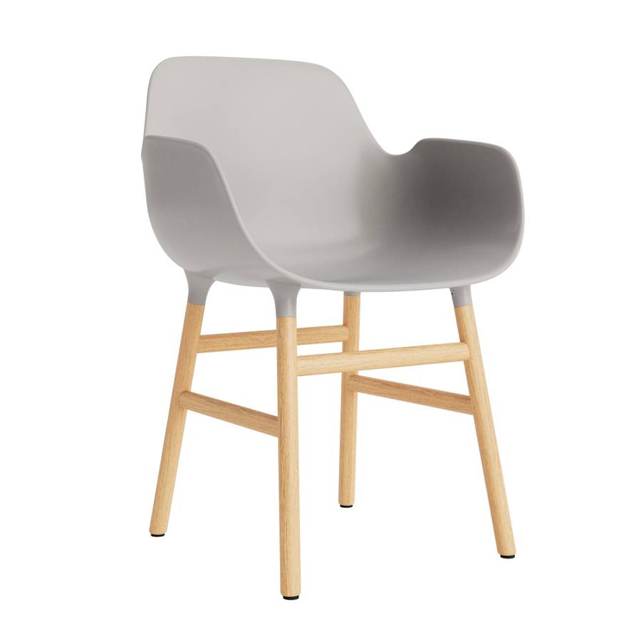 Normann Copenhagen Form Armchair oak Warm Grey, Gr Eik stol