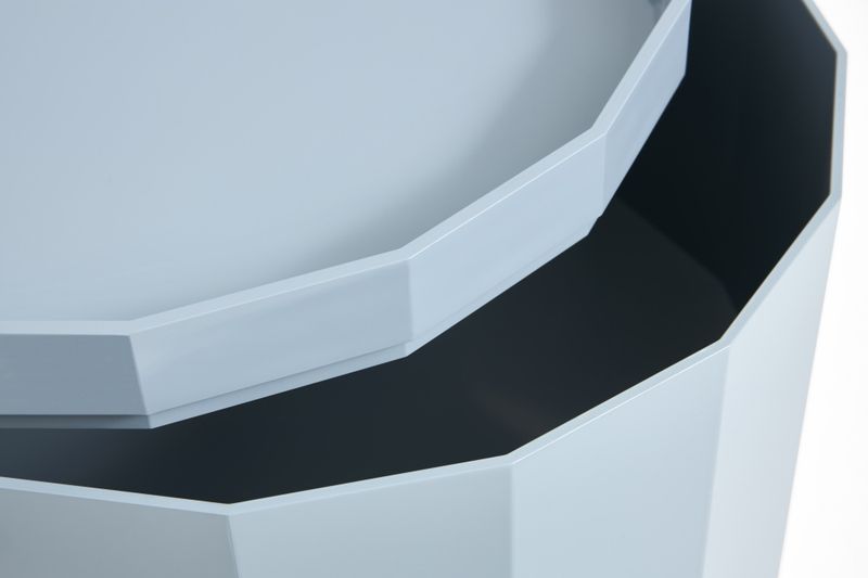 Hay Facet Cabinet High H 66 cm Misty Blue Nattbord, ben hjul