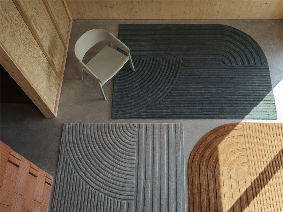 Muuto Relevo Rug 170 x 240 Dark Green teppe Mørke Grønn