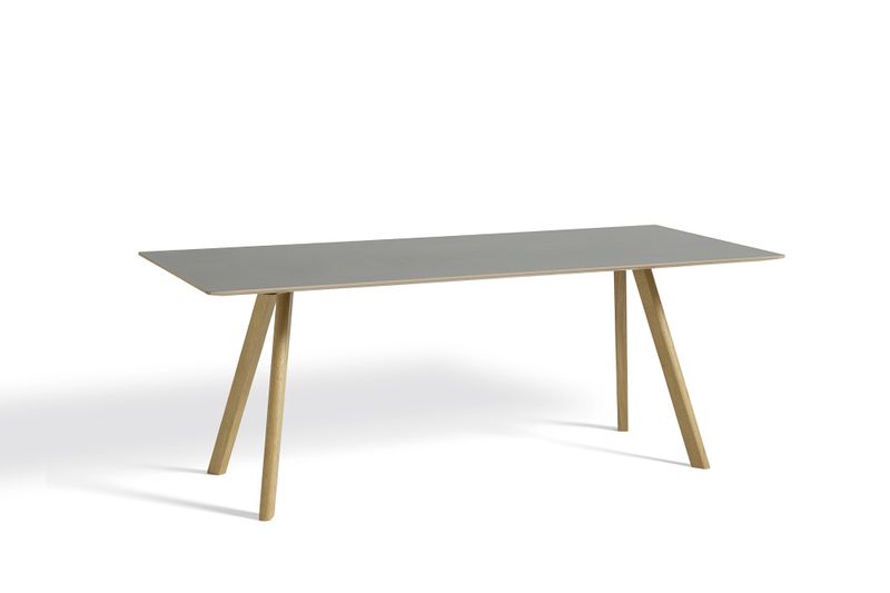 HAY CPH30 table Water-based lacquered Oak 200 x 90 x 74 Grey Linoleum Spisebord, Solid oak