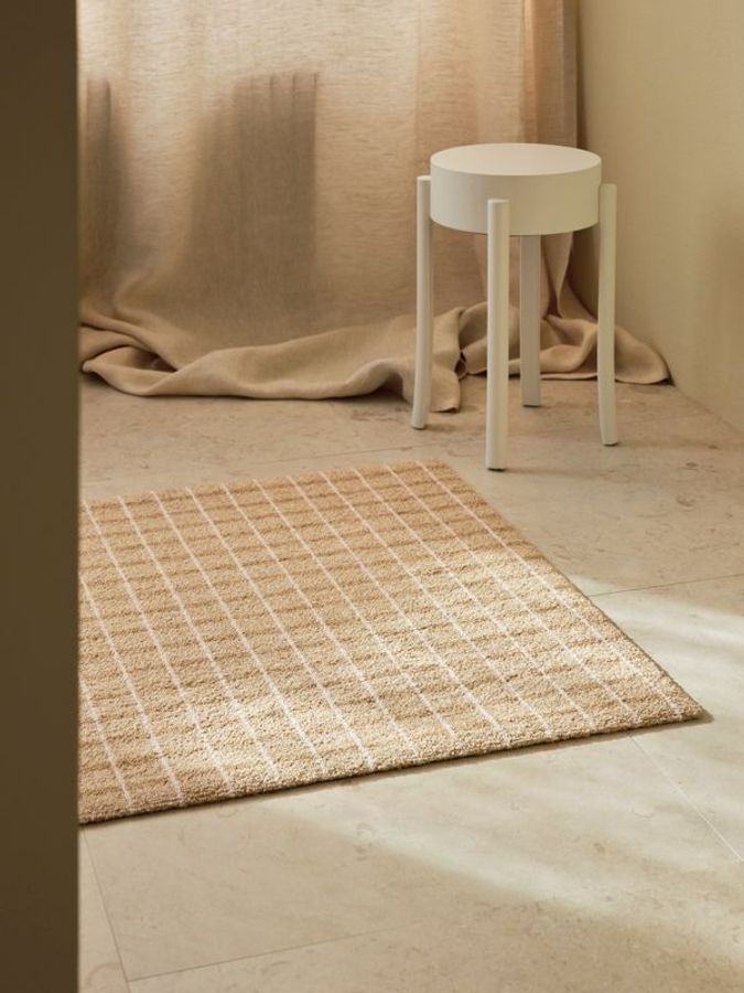 HEYMAT 60 x 85 Grid Chocolate Strawberry Door Mat Dørmatte teppe