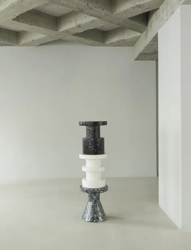 Normann Copenhagen BIT STOOL Cone Black White, Svart Hvit