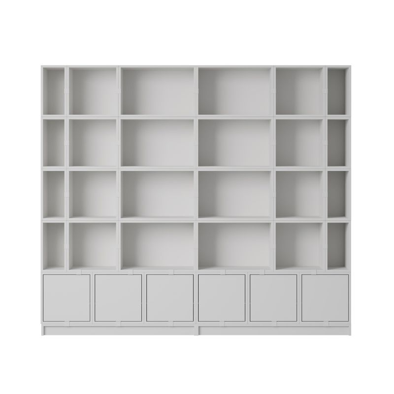 Muuto Stacked Storage System Bookcase Configuration 1 Grey MDF Hyllesystem Bokhylle