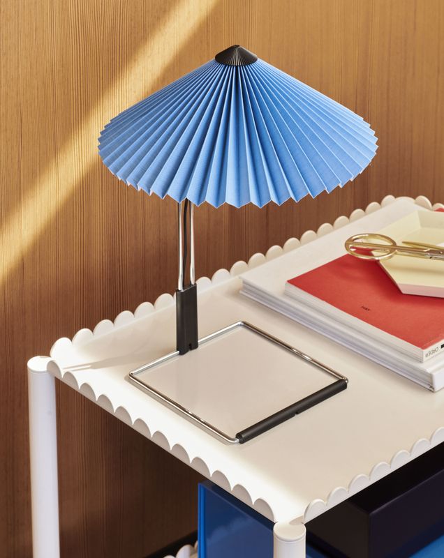 Hay  Matin Table Lamp Mirror base 300 Placid Blue Blå bordlampe