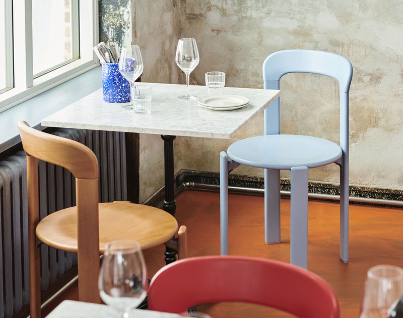 Hay Rey Chair Slate Blue water based lacquered beech Blå Bøk stol spisestol