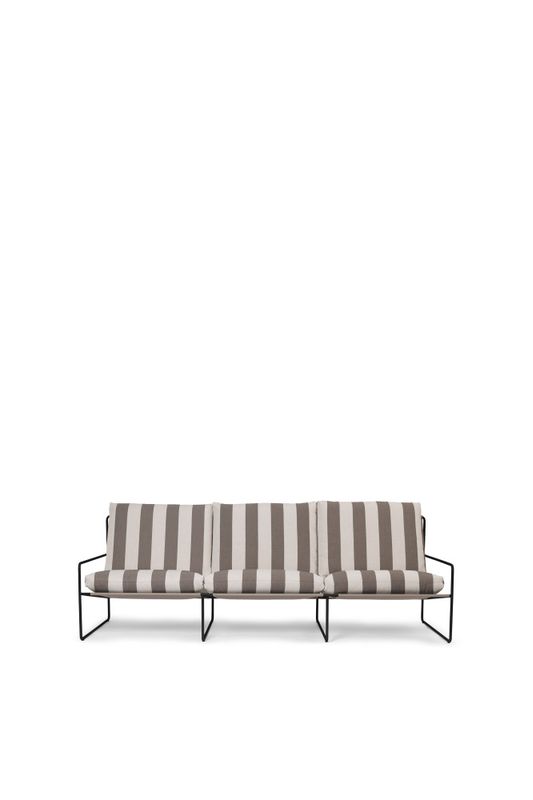 Ferm Living Desert Sofa 3 + 2 + 1 sittegruppe Stripe Black Chocolate Utesofa