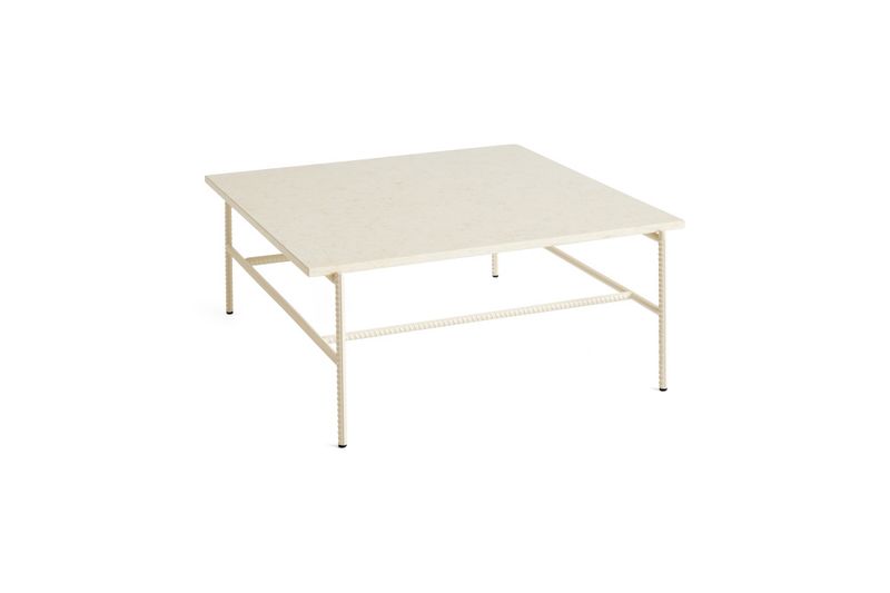 HAY Rebar 80 x 84 Coffee Table, Beige Marble Alabaster, Stuebord