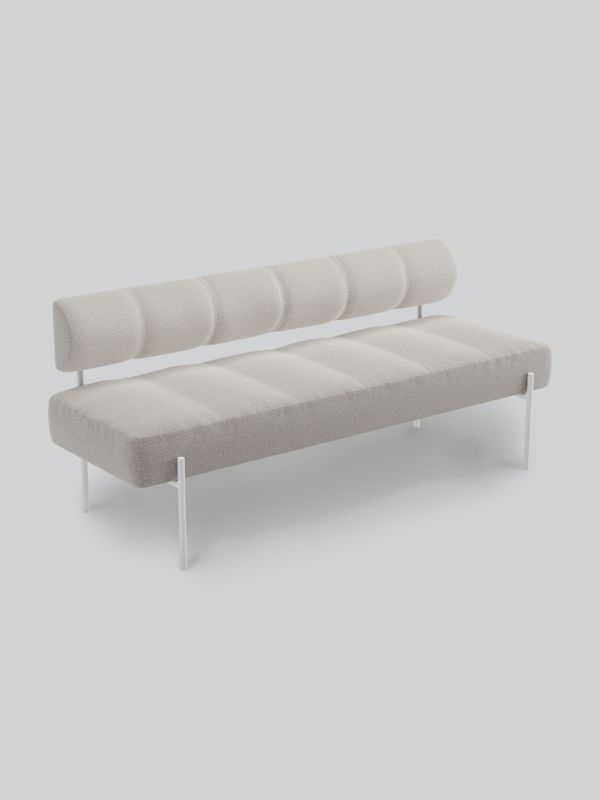 Northern Daybe Dining Sofa Warm Light Grey Brusvik 02, White