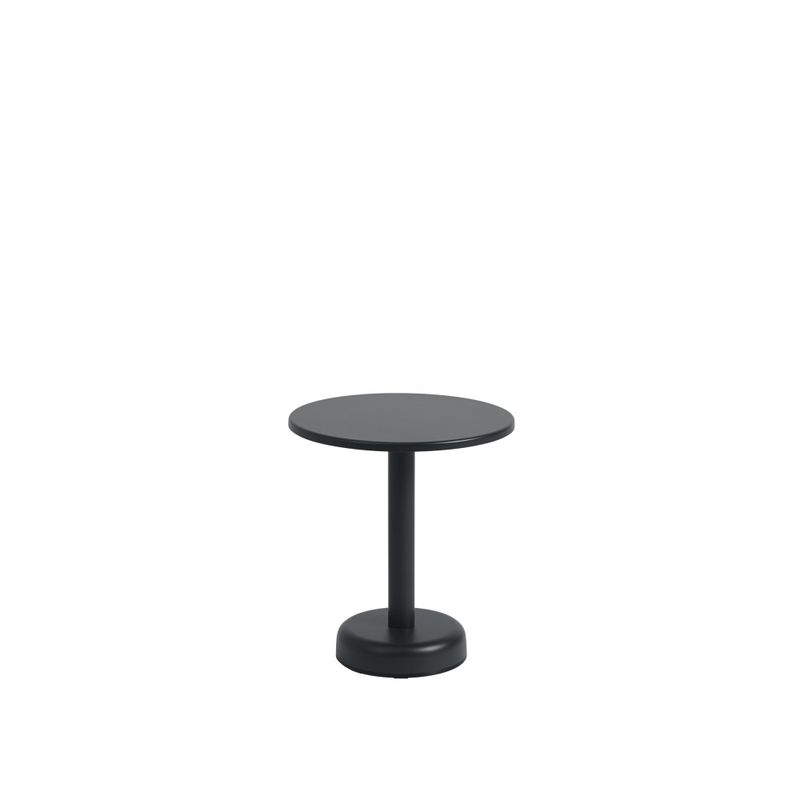 Muuto Linear Steel Coffee Table Ø 42 x 47 Black, Svart Utebord