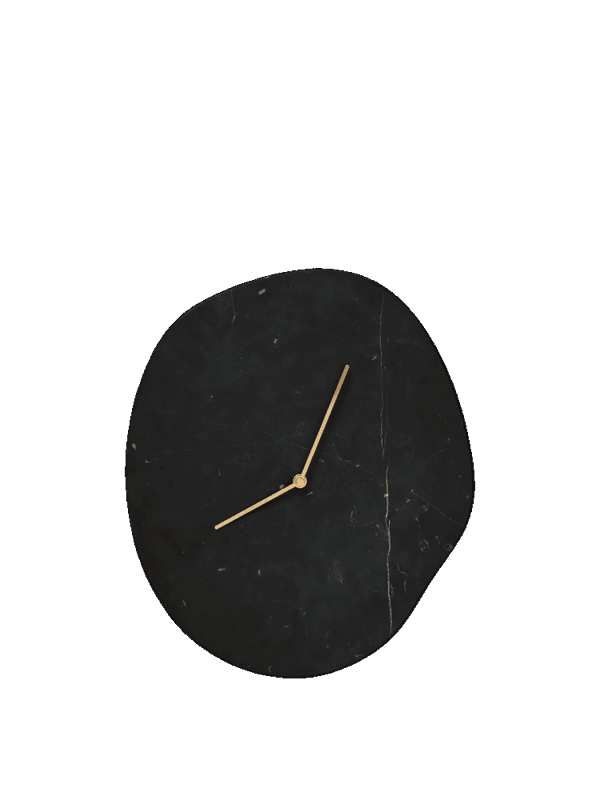 Ferm Living Melt Wall Clock, Black veggklokke