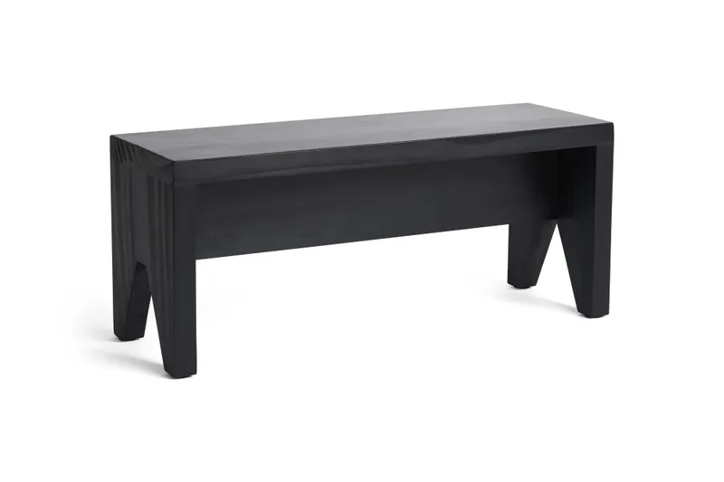 HAY Manolito Stool Long Black L 60 cm, svart furu stol, krakk, sidebord, trinn