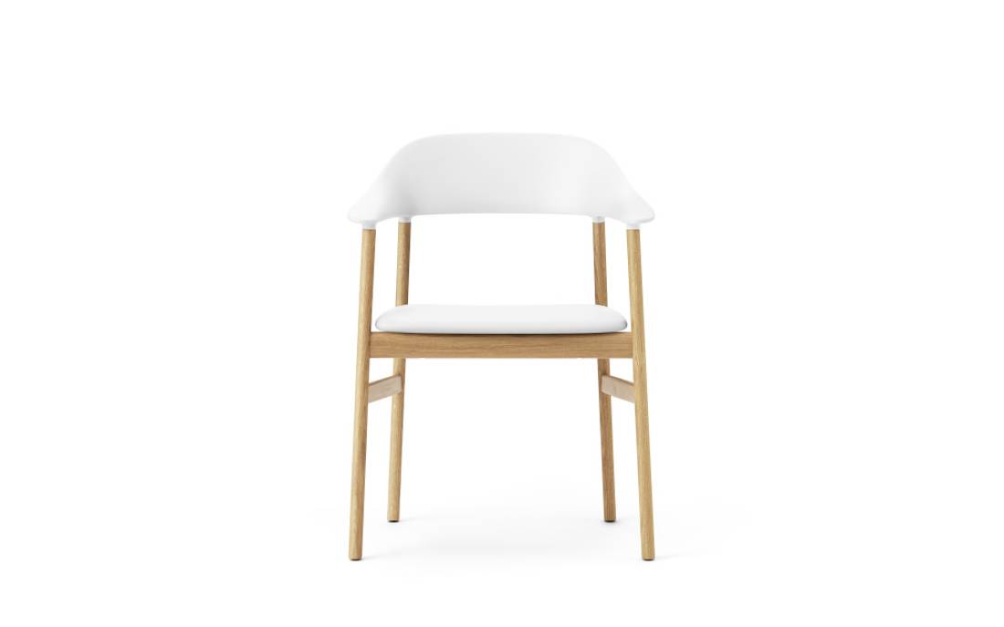 Normann Copenhagen Herit Armchair, Polstret leather white oak