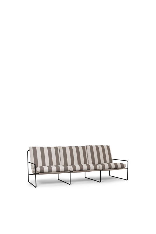 Ferm Living Desert Sofa 3 + 2 + 1 sittegruppe Stripe Black Chocolate Utesofa