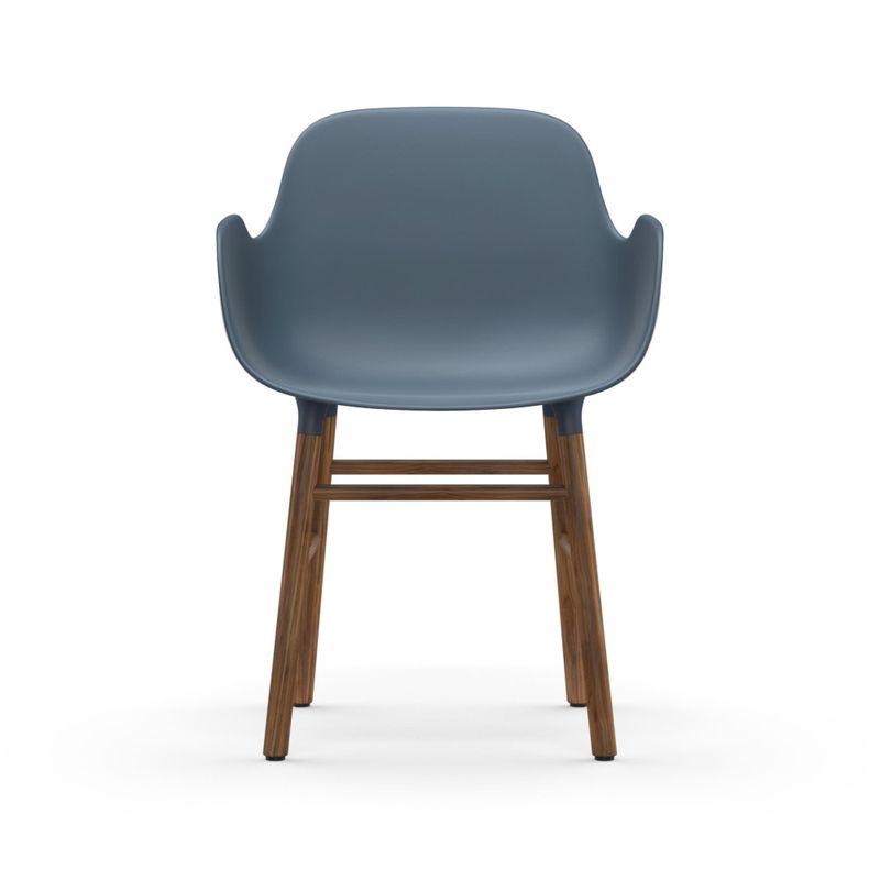 Normann Copenhagen Form Armchair Walnut Blue, Blå spisestol