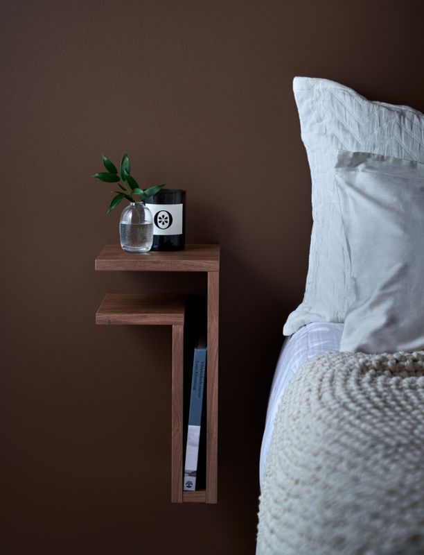 Maze F-Shelf Natural Walnut veneer Left and Right 2 stk nattbord