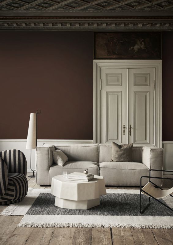 ferm LIVING Darn Cushion Taupe pute pyntepute