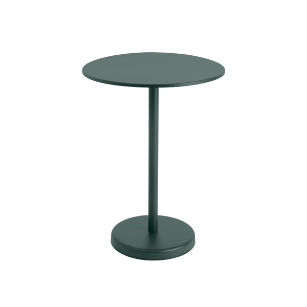 Muuto Linear Steel Cafe Table Ø 70 x 95 Dark Green, Grønn Bord